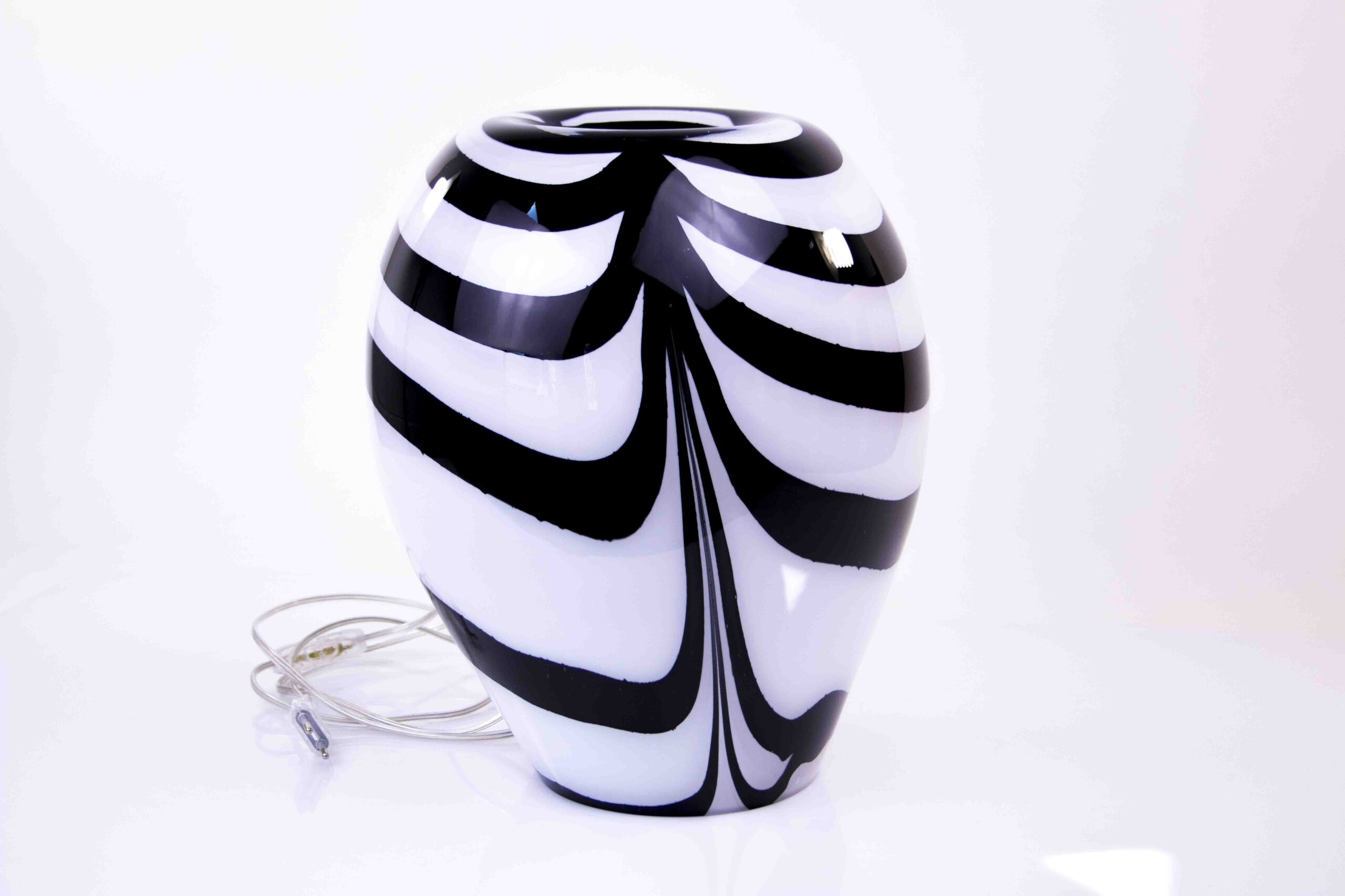 glazen lamp zebra